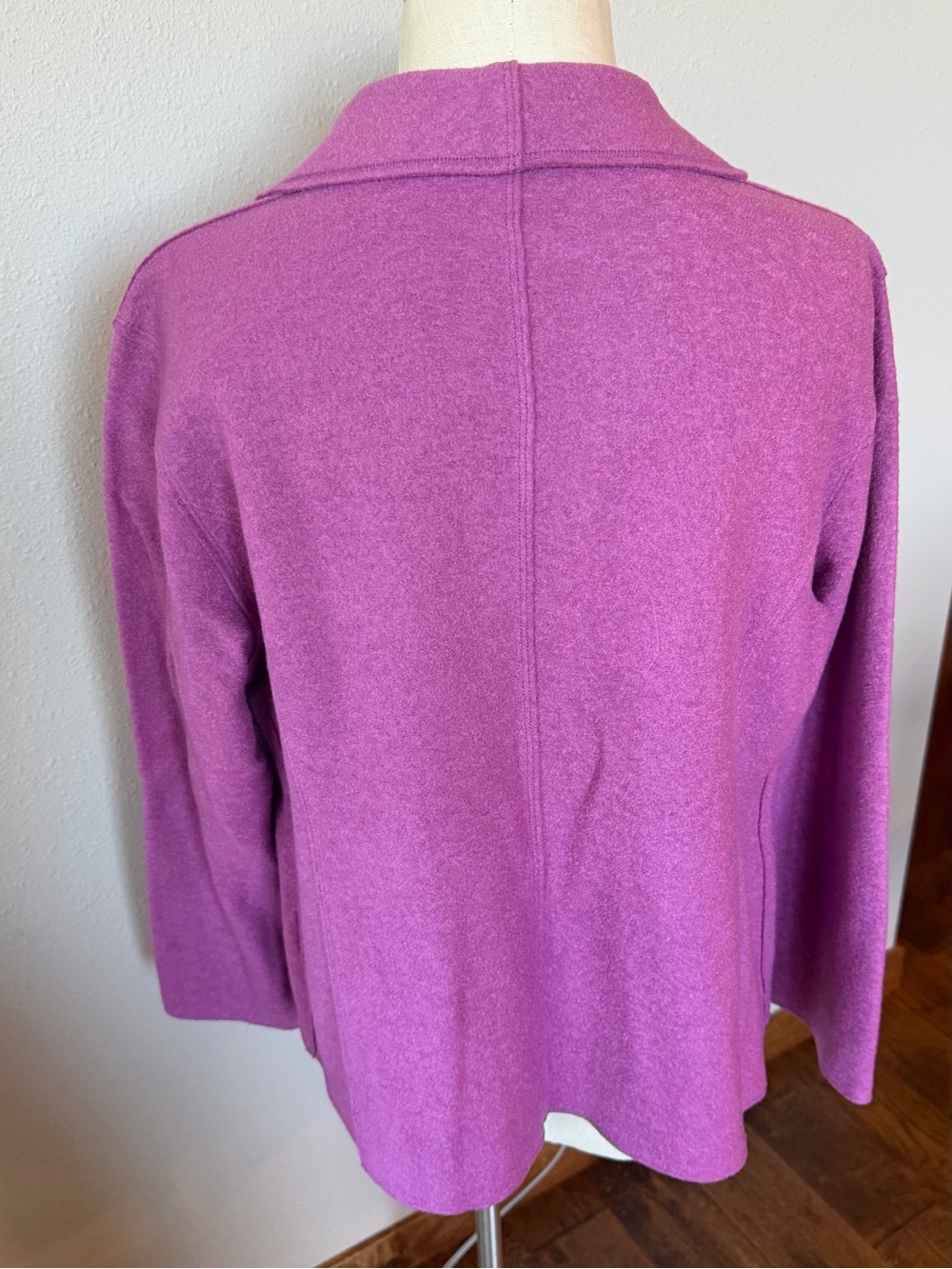 Eileen Fisher Women's Shawl Collar Single-Button Jacket - Magenta - Picture 4 of 4